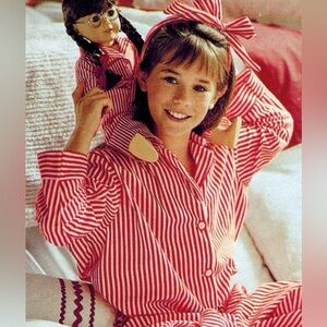 Pleasant Company Vintage Red Striped Girls Pajamas